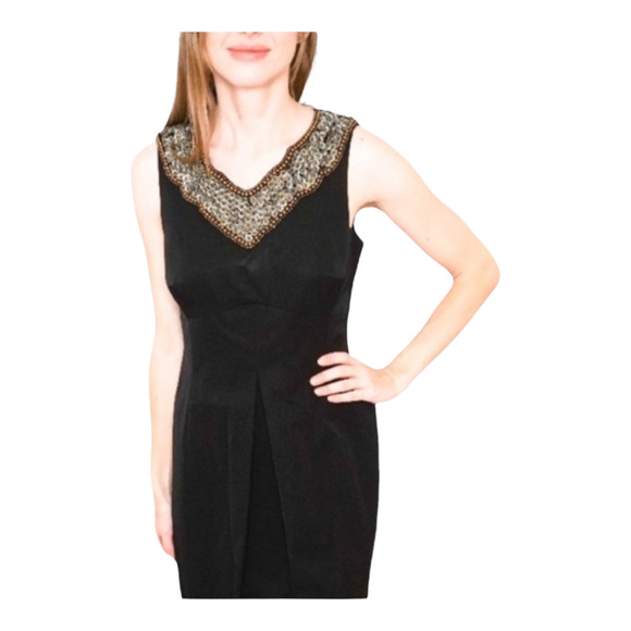 NEW Kay Unger NY Women's Embellished Sequin V-Neck Dress Size 6 Black MSRP $430 - Picture 3 of 16